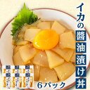 【送料無料】 イカの醤油漬け丼 6パック 烏賊 冷凍 流水解凍 お手軽 新鮮 お買い物マラソン 父の日 プレゼント お中元 お歳暮 正月 産地直送 お取り寄せ