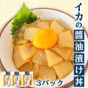 【送料無料】 イカの醤油漬け丼 3パック 烏賊 冷凍 流水解凍 お手軽 新鮮 お買い物マラソン 父の日 プレゼント お中元 お歳暮 正月 産地直送 お取り寄せ