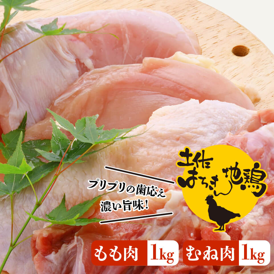 【送料無料】 土佐はちきん地鶏（モモ1kg・ムネ1kg合計2kg）セット【お届け日指定不可】 高級 鶏肉 国産 チキンソテー コンフィ 焼鳥 炭火焼き お買い物マラソン 父の日 プレゼント お中元 お歳暮 産地直送 お取り寄せ