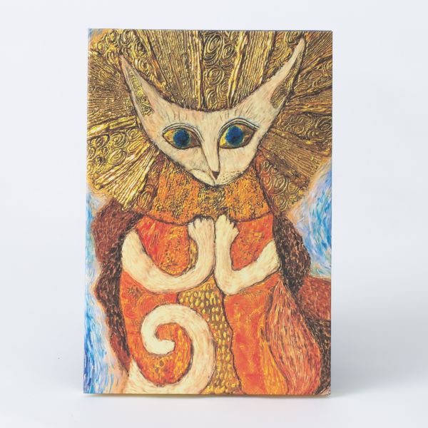 御朱印帳 現代アート 大判サイズ12x18cm 加悦雅乃先生 猫作家 neko 猫 蛇腹式 鳥の子紙 高知製本