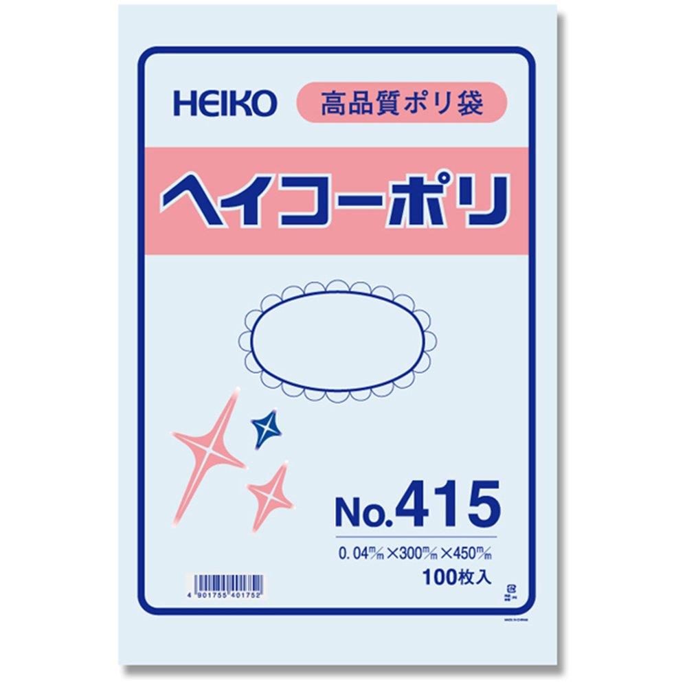 シモジマ ヘイコー ビニー ル袋 ヘイコーポリ No.415 0.04mm厚 紐無 100枚 006618500 幅300高450mm