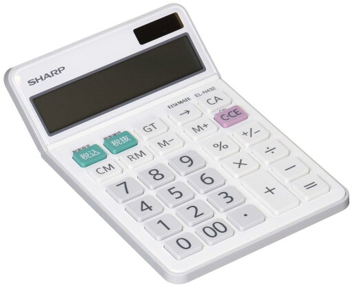 シャープ(SHARP) 普通電卓 ホワイト ナイスサイズタイプ 12桁 EL-N432-X シャープ(SHARP) 普通電卓 ホワイト ナイスサイズタイプ 12桁 EL-N432-X
