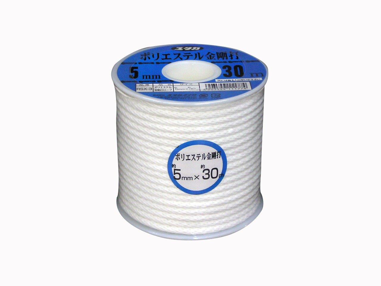 ユタカメイク ポリエステルロープ(金剛打)ボビン巻 5mm×30m RSX-3