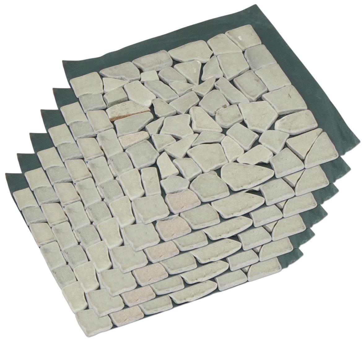 リビングアウト(Living Out) 天然石マット 6枚セット 防草シート付き 敷くだけ - グリーン 本体: 奥行30.5cm 本体: 高さ1cm 本体: 幅30.5cm 大理石 カット可能