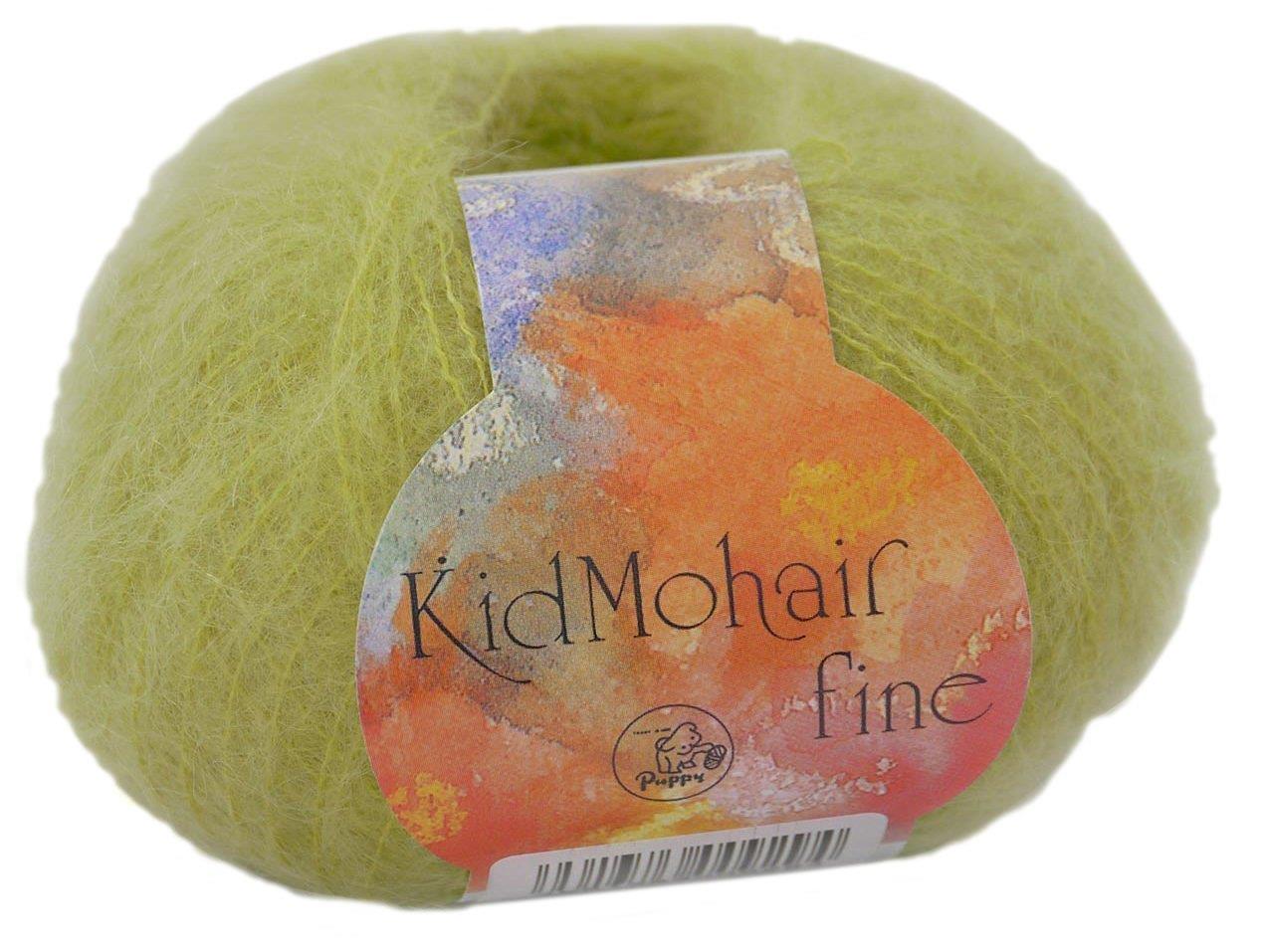 パピー キッドモヘア ファイン 毛糸 極細 29 黄緑 系 25g 約225m 10000009