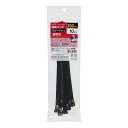 エルパ (ELPA) 結束バンド 200mm リピートタイプ 引張強度/22.2kg 10本入 耐候性 KBR-N200010(BK)
