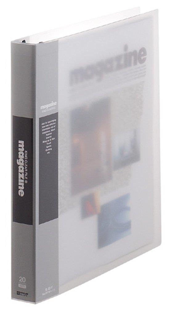 キングジム クリアファイル マガジン 差替式 20ポケット A4タテ グレー 197W-GY