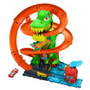 ホットウィール(Hot Wheels) T-レックス バトルプレイセット ミニカー1台付 乗り物おもちゃ プレイセット 4歳から オレンジ JBM73