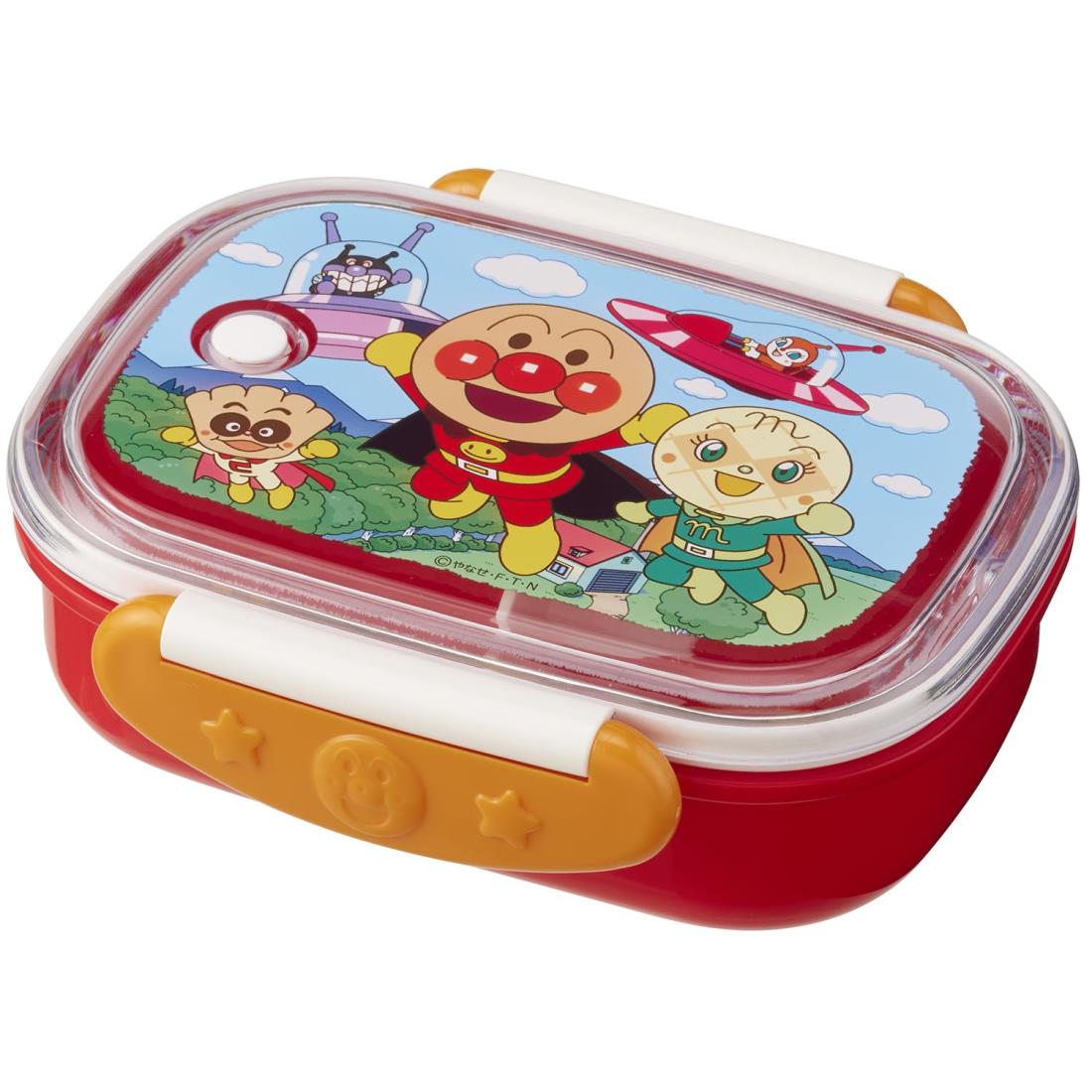 レック アンパンマン 抗菌 ロック式 おべんとう箱 280mL (レッド) エア調整弁付き/日本製/電子レンジ 食洗機 OK/仕切り付き
