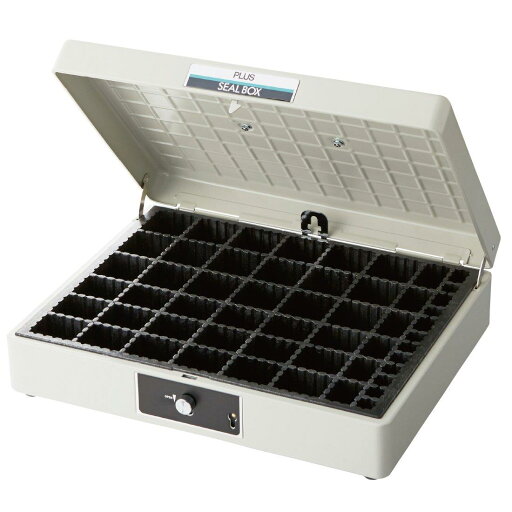 PLUS(プラス) スチール印箱 エルグレー 特大 科目印収容数252個 SB-001 37-160 PLUS(プラス) スチール印箱 エルグレー 特大 科目印収容数252個 SB-001 37-160