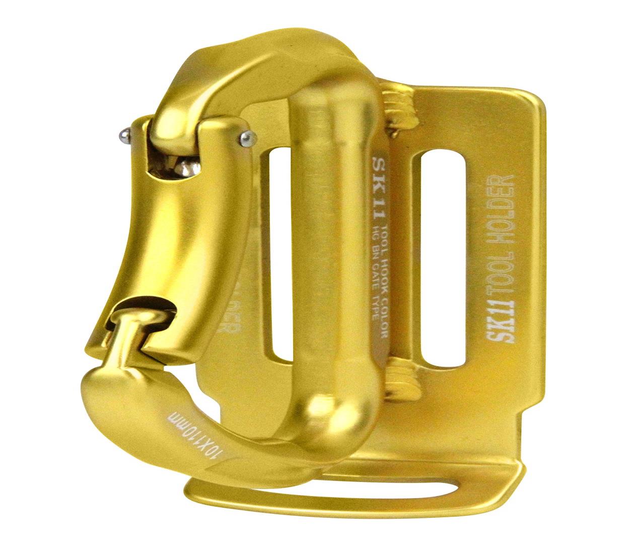 SK11(エスケー11) アルミツールフック ベルト幅50mm用 SATH-GOLD 耐荷重3kg ゴールド 落下防止コード取付可能