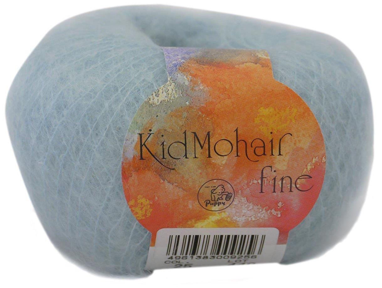 パピー キッドモヘア ファイン 毛糸 極細 25 水色 系 25g 約225m 10000009