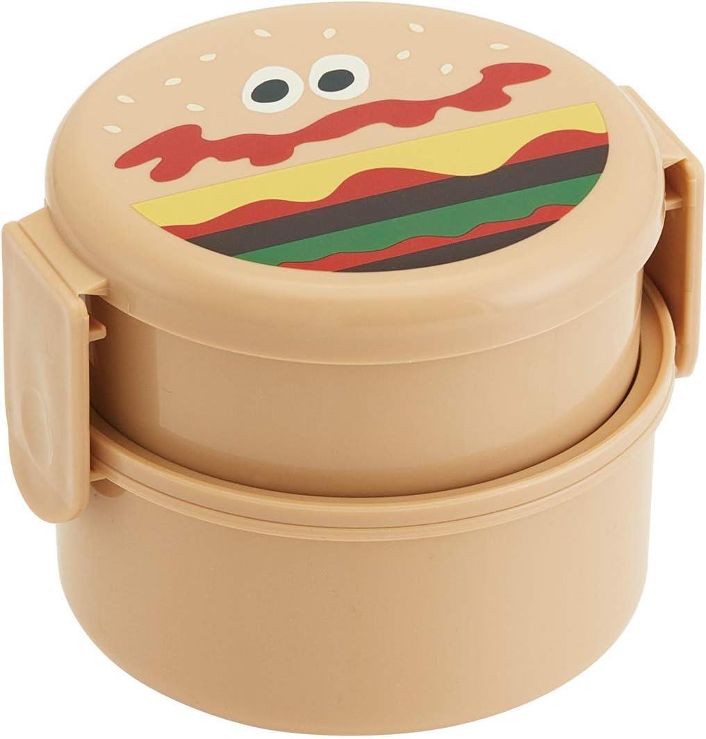 スケーター(Skater) 丸型 ランチボックス 500ml 弁当箱 フォーク付 2段 日本製 バーガーコンクス ONWR1