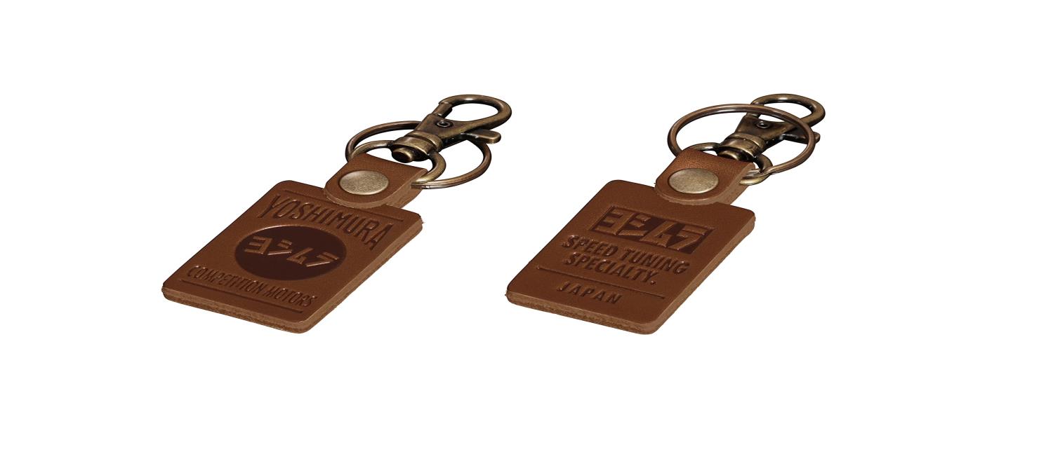 ヨシムラ キーチェーン レザーキーホルダー (COMPETITION MOTORS) ブラウン 903-223-5300