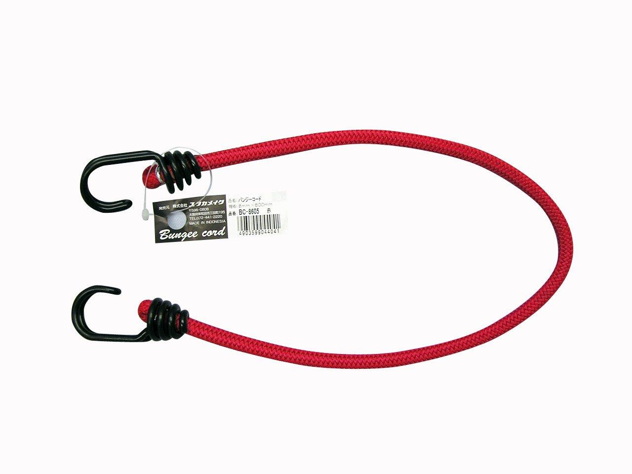 ユタカメイク バンジーコード 赤 8mm×600mm BC-8605