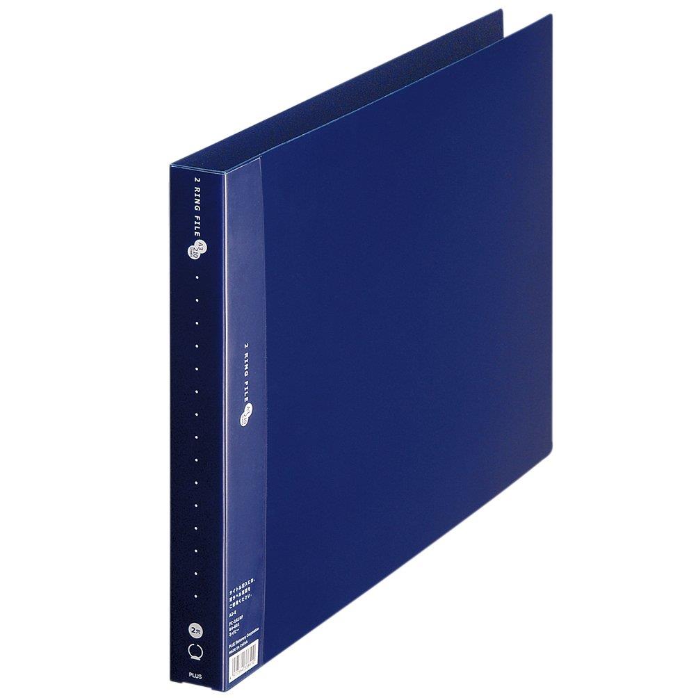 PLUS(プラス) プラス リングファイル 2穴 スーパーエコノミー A3-E ネイビー 84-601