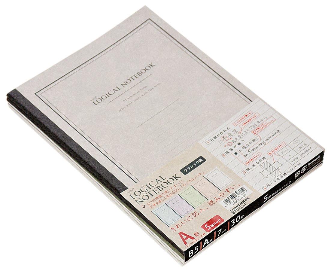 ナカバヤシ ロジカルノート B5 A罫 5冊パック クラシック ノ-B507A-5P