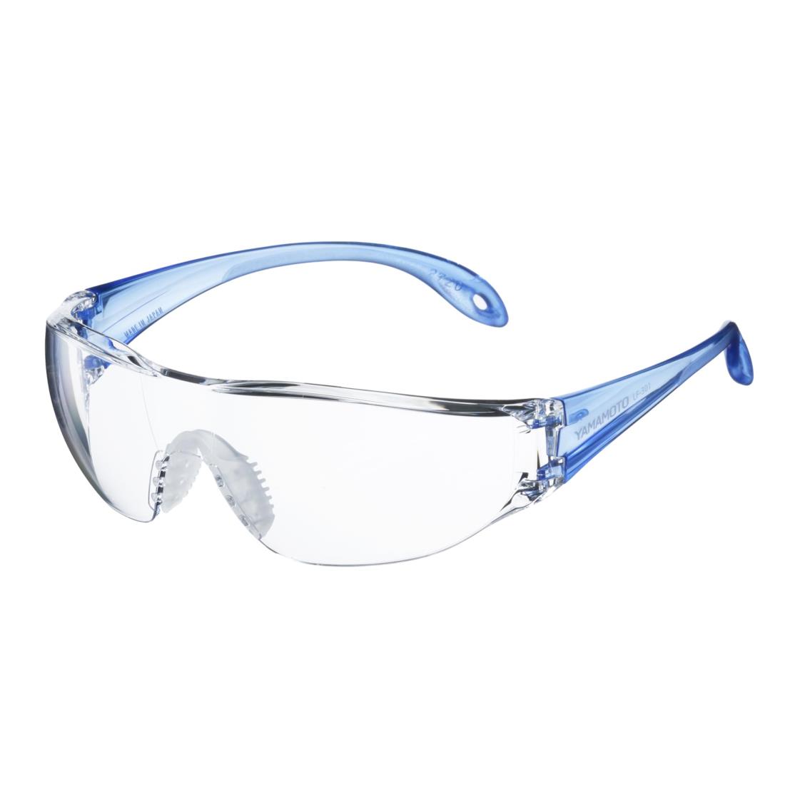 山本光学 YAMAMOTO LF-301 ライトフィット保護めがね L-FIT2 上部ひさしカバー付き 双球面レンズ ブルー PET-AF(両面ハードコートくも...