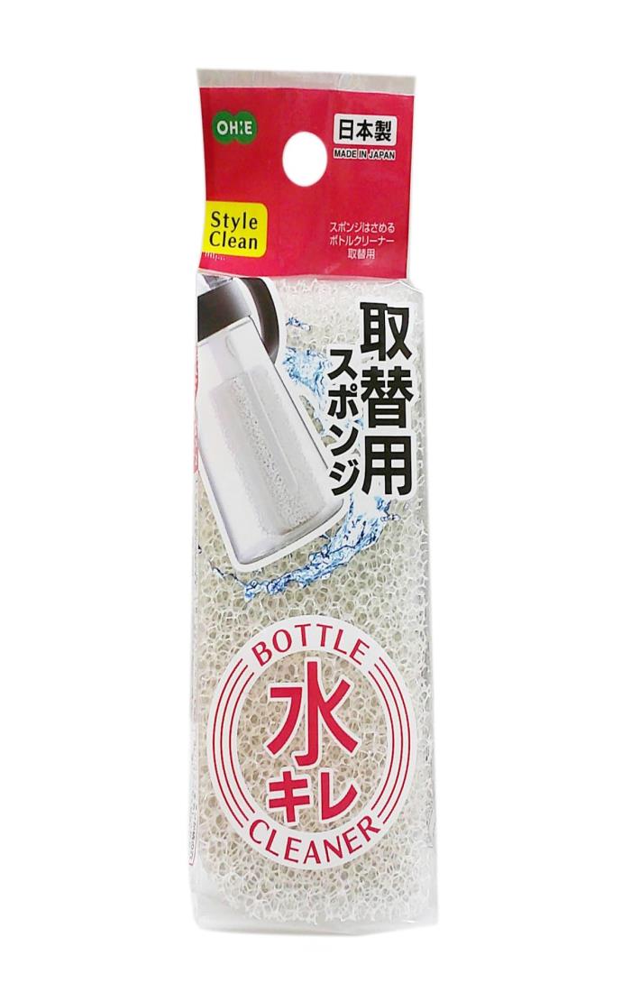 オーエ ボトルクリーナー 約長さ11.3×幅4.8×高さ3.4cm ホワイト SCスポンジはさめるボトルCL取替用 日本製