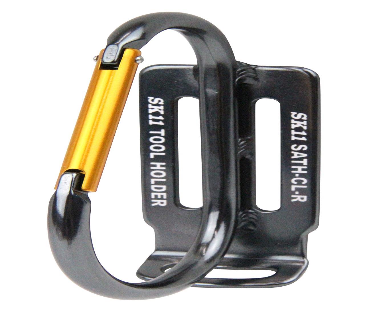 SK11(エスケー11) アルミツールフック ベルト幅50mm用 大型タイプ SATH-CL-R 耐荷重3kg 落下防止コード取付可能 ブラック