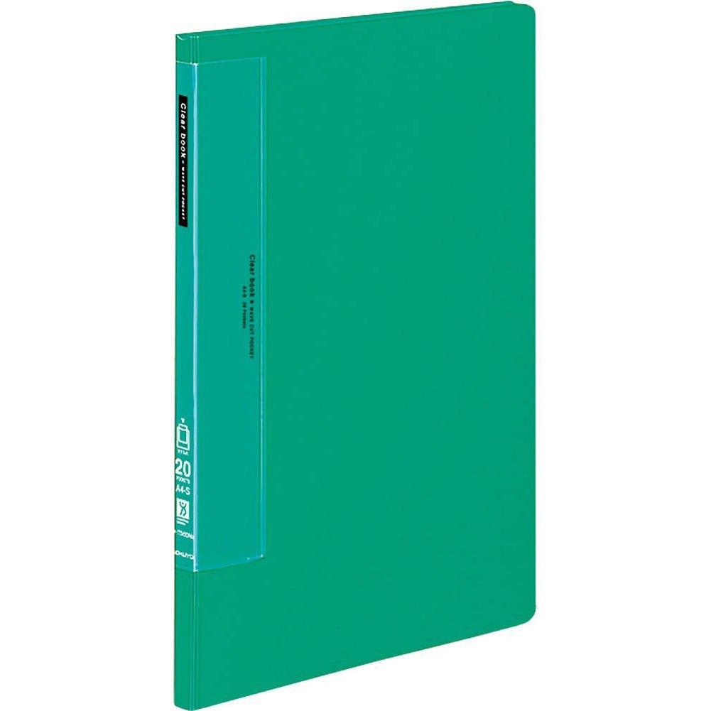 コクヨ ファイル クリアファイル ウェーブカットA4 20ポケット 緑 ラ-T560G ラ-T560G