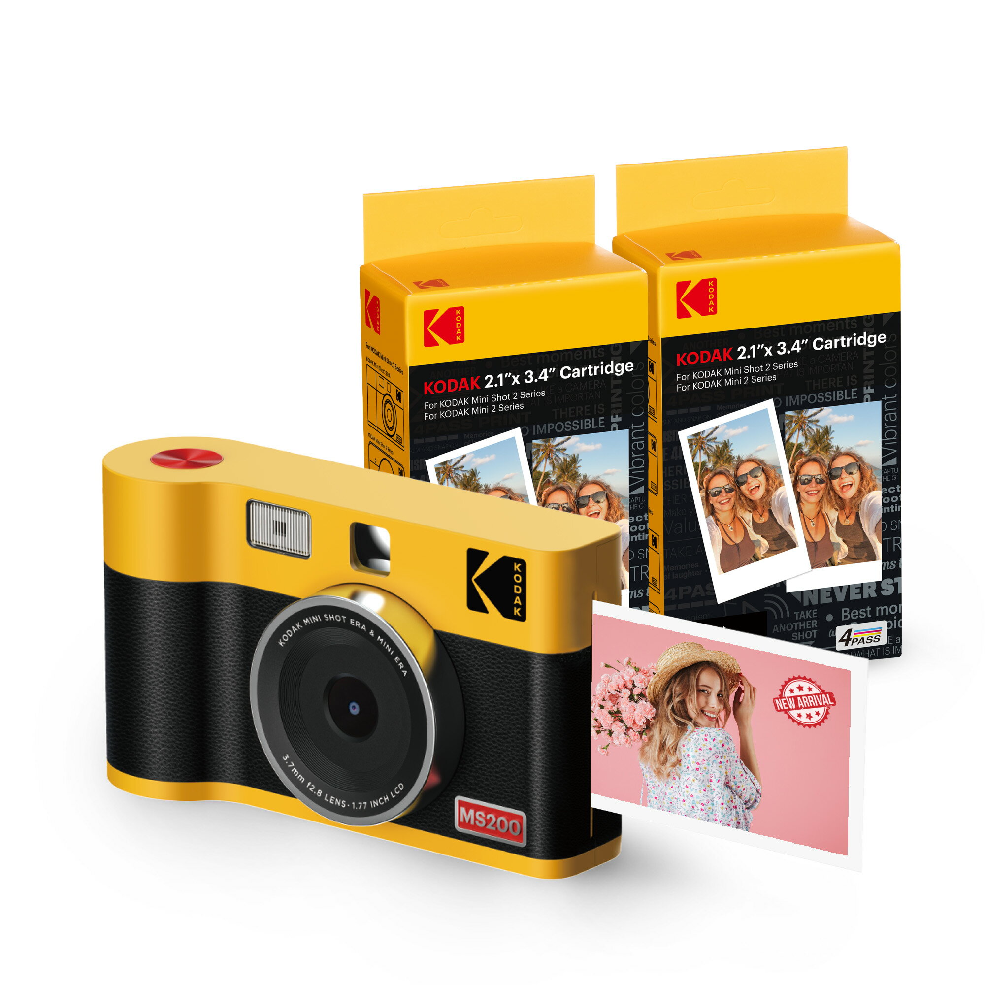 楽天KODAK PHOTO PRINTER【お買い物マラソン】KODAK Mini Shot 2 ERA 4PASS 2-in-1インスタントカメラ（5.3cmx8.6cm）+60枚入バンドル