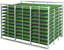 アルミ苗コンテナ水平積/120枚 苗コン純国産高品質 苗棚【苗箱取り棒プレゼント付】