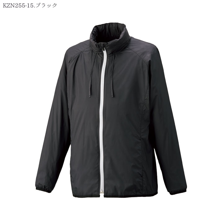 カゼン ウィンドブレーカー KZN255 男女兼用 SS-4L ブラック ネイビー 収納袋付 ケアサービス ナース 病院 介護 メディカル KAZEN 3