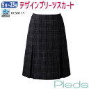 【PT2倍＆最大2000円クーポン】 17-21号 事務服 デザインプリーツスカート 53cm丈 S8111クロ オールシーズン Pieds ピエ