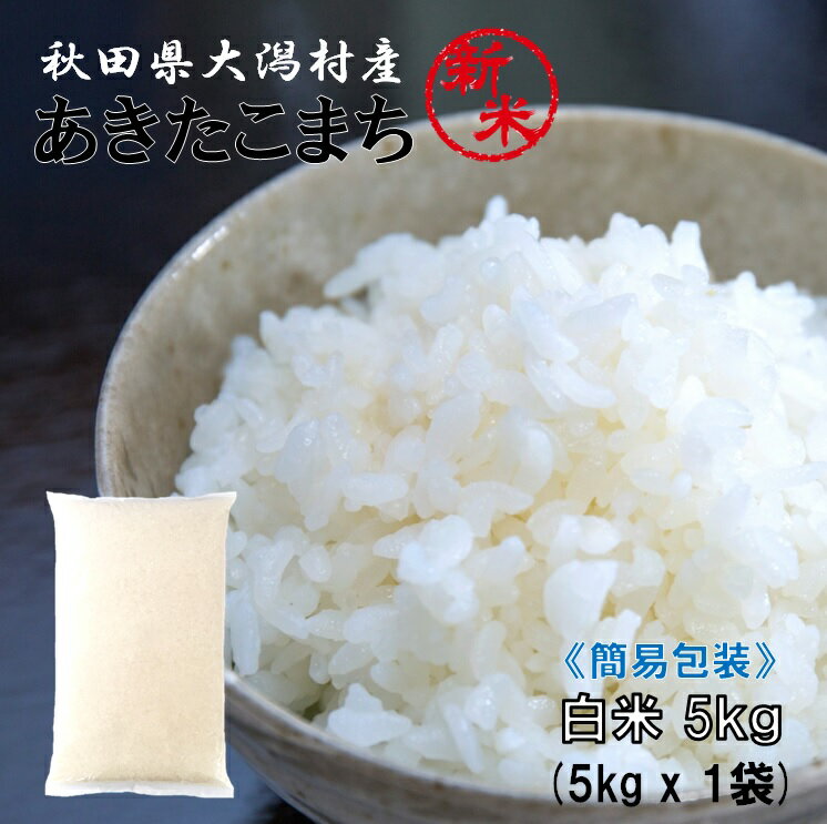 あきたこまち白米5kg 5kg 1袋 【農家直送】秋田県大潟村産 2023年産 特別栽培米 あきたこまち 簡易袋 《送料無料》