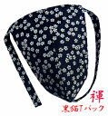 【こだわり工房】ふんどし パンツ 黒猫褌 メンズ Tバック ビキニ 柄紐バージョン 藍染調 日本の伝統柄 桜吹雪 桜 和柄 日本製 濃紺 ネイビー ちょこっとオ...