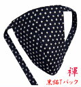 【こだわり工房】ふんどし パンツ 黒猫褌 メンズ Tバック ビキニ タンガ 雪 紋絣 藍色 藍染調プリント紺色 柄紐バージョン 日本伝統柄