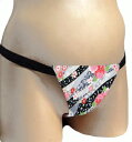 【こだわり工房】ふんどしショーツ ふんどしパンツ 女性用 レディース Tバック ビキニ 花筏 桜 花流れ フラワープリント 和柄 日本製 グレー ちょこっとオー...
