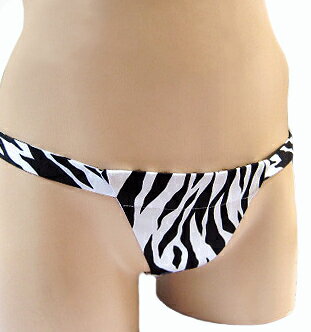 ふんどしショーツ ふんどしパンツ 女性用 レディース Tバック ビキニ ゼブラ タイガー 虎 ブラック ホワイト アニマル柄 紐共バージョン 日本製