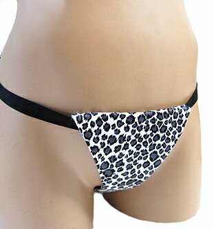 ふんどしショーツ ふんどしパンツ 女性用 レディース Tバック ビキニ 豹柄 レオパード アニマル柄 ホワイト 日本製