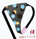【こだわり工房】ふんどしショーツ ふんどしパンツ 女性用 レディース Tバック ビキニ ドット柄 バブルドット チョコブラウン スッキリ柄 日本製