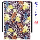 【こだわり工房】ふんどし 越中ふんどし ふんどしパンツ 褌 登り鯉 鯉 菊 金彩プリント パープル 日本製 和柄 男性用/男子/メンズ/(L) 女性用/女子/レディス(M) 子供用/キッズ(S) オーダー可