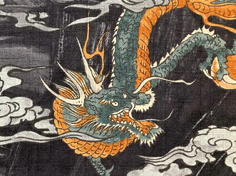 【こだわり工房】ふんどしショーツ ふんどしパンツ 女性用 レディース Tバック ビキニ 龍 雲龍 ドラゴン 墨黒 水墨画タッチ ブラック 日本製 和柄 ちょこっとオーダー可 3