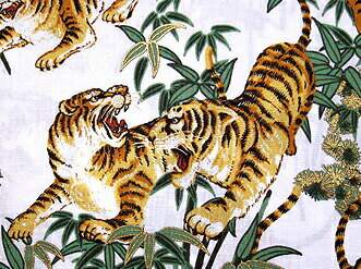 ふんどし パンツ 黒猫褌 メンズ Tバック ビキニ タンガ 虎 竹と虎 ホワイト ゴールド 白 和柄