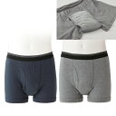 メンズ 下着 フィット 伸縮性 前開き 失禁 安心ボクサーパンツ2色組 安心ボクサーパンツ 2色組