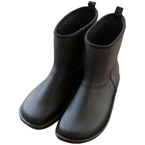 レインブーツ 長靴 ショート丈 雪 日本製 中敷 滑りにくい 散歩 メッシュ 雨 梅雨 ガーデニング 洗車 快適 かわいい 人気 滑りにくいレインブーツ ブラッ...