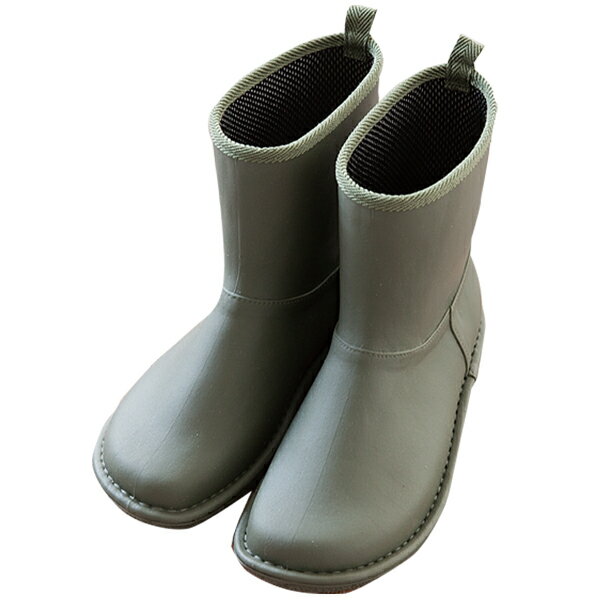 レインブーツ 長靴 ショート丈 雪 日本製 中敷 滑りにくい 散歩 メッシュ 雨 梅雨 ガーデニング 洗車 快適 かわいい 人気 滑りにくいレインブーツ モスグ...