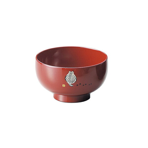 お椀 木製 猫 越前漆器 猫の後ろ姿 汁椀 朱 11-02104 雑煮 雑煮椀 漆器 漆塗 手塗 高級 おすすめ 椀 正月碗のサムネイル