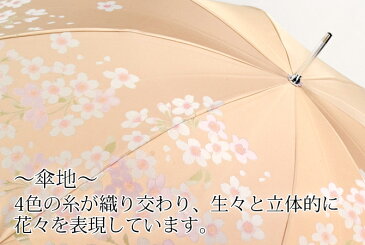 敬老の日 ギフト 古稀 敬老の日 ギフト 古稀 バッグ 小物 ブランド雑貨 ファッション雑貨 小物 傘 女性用 アンブレラ 雨傘 デザイン傘傘 80歳 お祝い 傘寿 プレゼント 花柄 槙田商店 甲州織 【送料無料】絵おり 桜 ベージュ 01658118