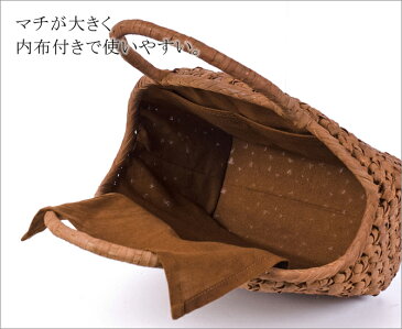 バッグ かごバック 浴衣 山葡萄かごバッグ 手作り 職人 可愛い シンプル 丈夫 プレゼント 六角編 沢皮 内布付き 【送料無料】wild grapevine bag 91685