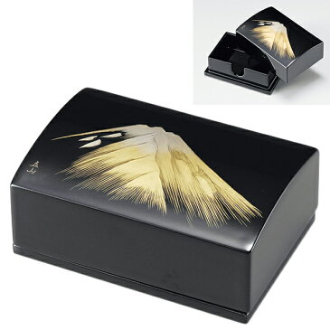 日展作家 冨田立山作 富士山 名刺入れ 名刺箱 メンズ レディース シック ギフト 越前漆器 艶 木製 上品 漆塗 手塗 うるし 漆器 高級 日本製 【送料無料】金冨士 名刺箱(小) 黒 1012204