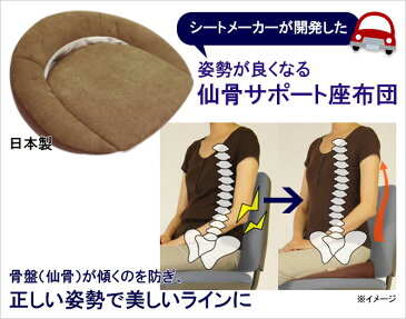 座布団 クッション 座椅子 姿勢 矯正 仙骨部 骨盤 サポーター イス 座る おすすめ 春 夏 通気性 【送料無料】姿勢が良くなる仙骨サポート座布団