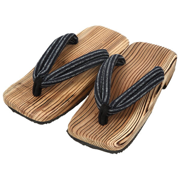 父の日 ギフト 男性 紳士 メンズ 下駄 チリメン 浴衣 天然杉 日本製　日田杉角白焼き下駄 男性用 縞