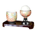 仏具 仏壇 有田焼 茶湯器 仏器 膳 磁器 花柄 日本製 有田焼茶湯器・仏器セット (膳付) 四季友禅 片付け 仏壇 仏具 お線香 不要 簡単 おすすめ お参り...
