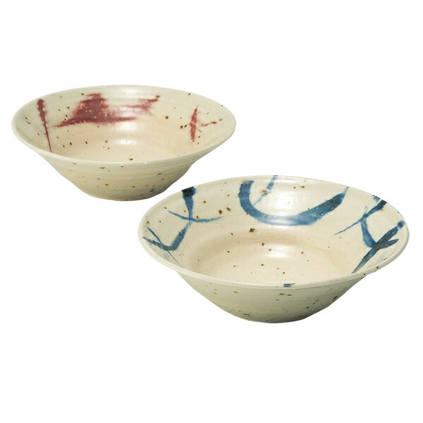 皿 Blue & Red 鉢ペア GB5-16-02 食器 鉢 ペア セット ブルー レッド